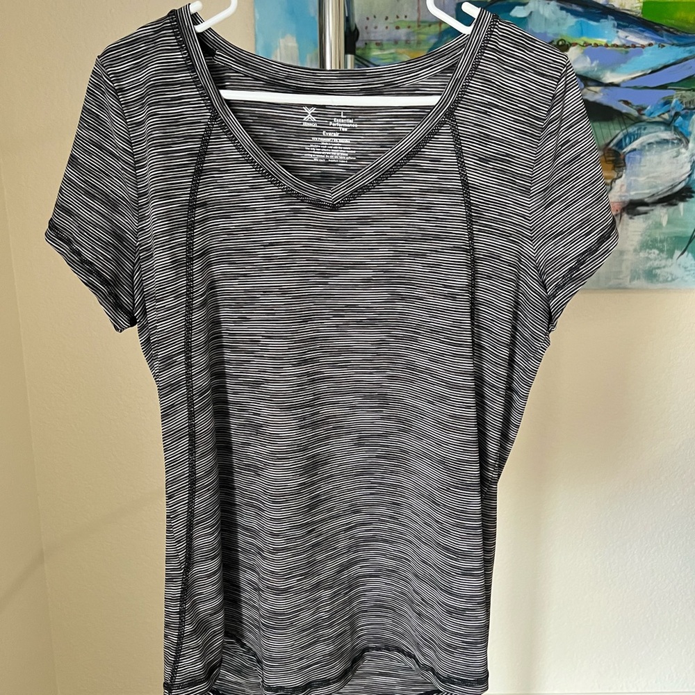 Women's Black Striped Top
